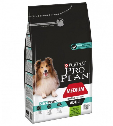 PRO PLAN Dog Medium Breed Сухой корм для взрослых собак средних пород, ягненок, 7 кг