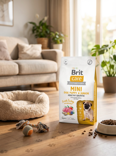Сухой корм Брит Кеа MINI DOG PUPPY & JUNIOR.HEALTHY GROWTH.MONOPROTEIN для щенков с индейкой, 0,4гр