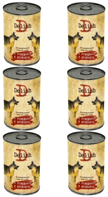 Влажный корм Delish для собак говядина и ягнёнок 400 гр