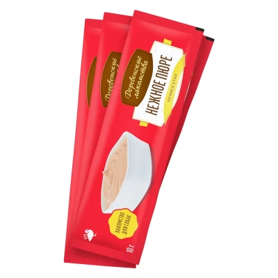 Деревенские лакомства 4х10 г нежное пюре для собак из мяса утки