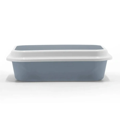 111514 Туалет LEADER для кошек с рамкой 46*34,5*14 см серый