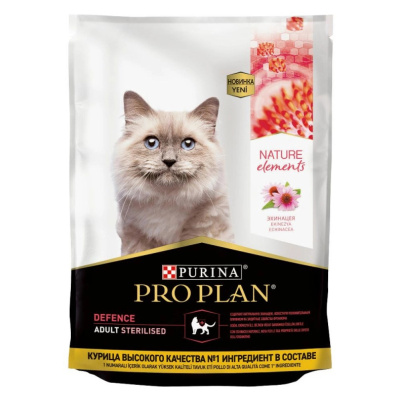 Purina Pro Plan Nature Elements Сухой корм для взрослых кошек с чувствительным пищеварением, курица 200 г