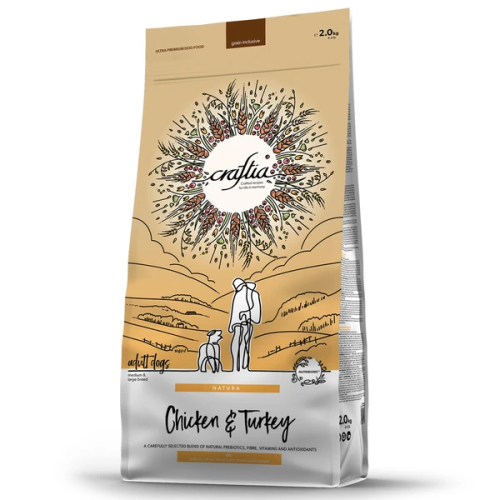 Сухой корм CRAFTIA NATURA для взрослых собак средних и крупных пород из утки с фазаном 640 г