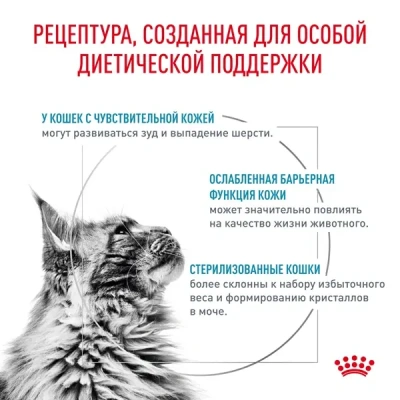 Сухой корм Royal Canin Skin & Coat для стерилизованных кошек с чувствительной кожей - 1,5 кг