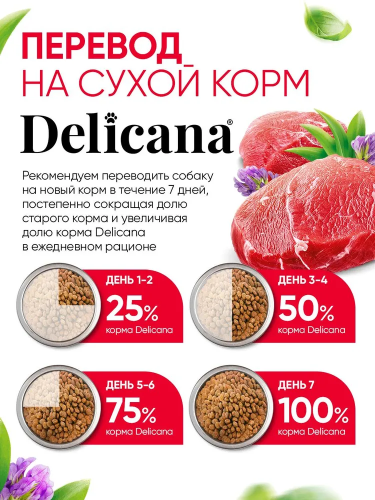 Сухой корм Delicana для собак мелких пород с говядиной 0,4 кг