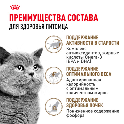 Royal Canin Ageing Sterilised 12+ Сухой корм для кастрированных котов и стерилизованных кошек старше 12 лет, 2 кг